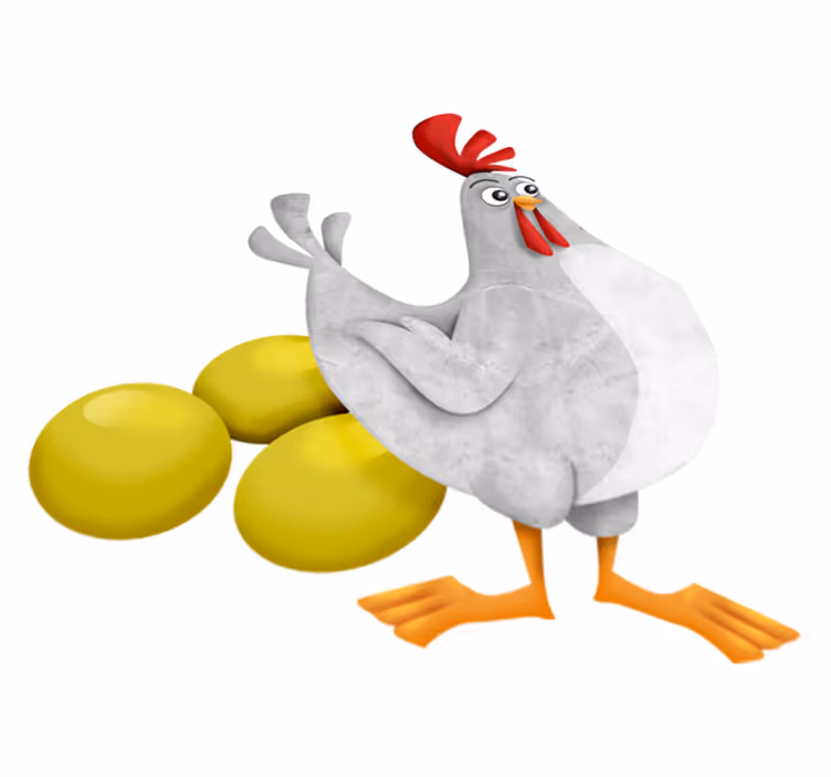 Çocukta pvc halı fen ve altın yumurtalar - TenStickers