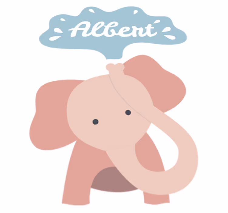 Çocukta pvc halı kişiye özel bebek fili - TenStickers