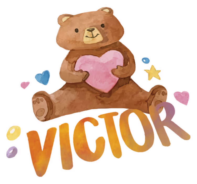 Çocukta pvc halı kalp peluş ayıcık - TenStickers