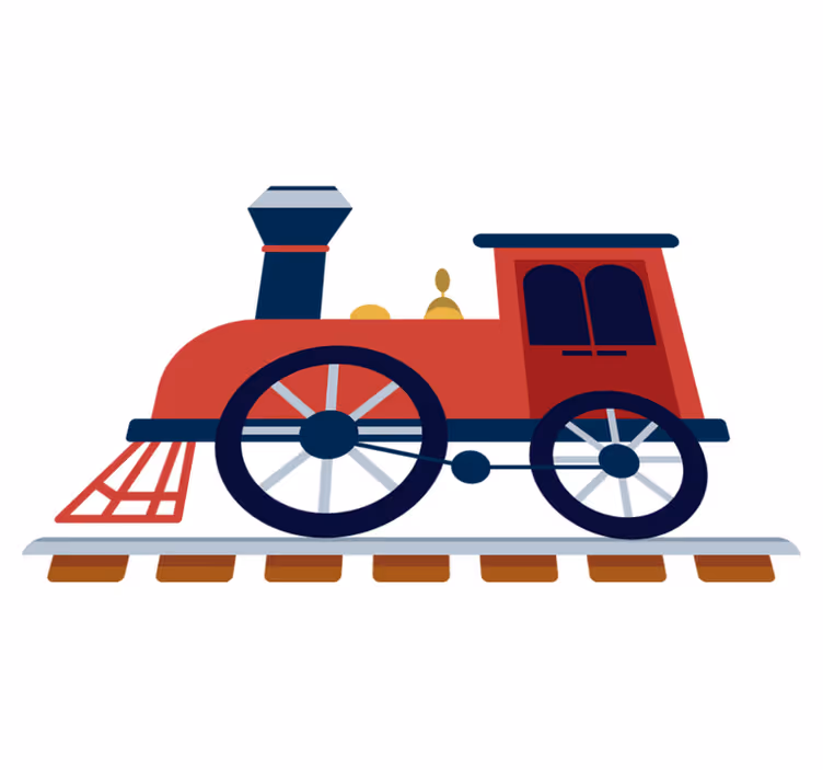 Çocukta pvc halı kırmızı eski tren - TenStickers