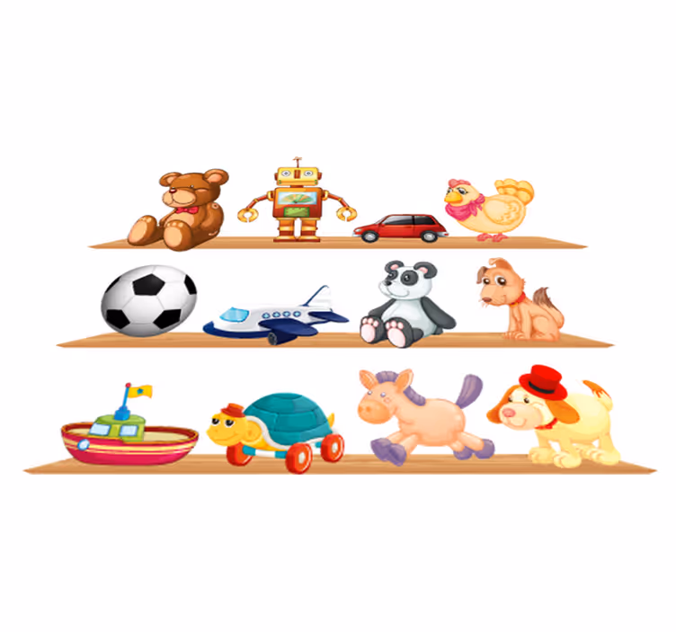 Çocukta pvc halı oyuncak rafları - TenStickers