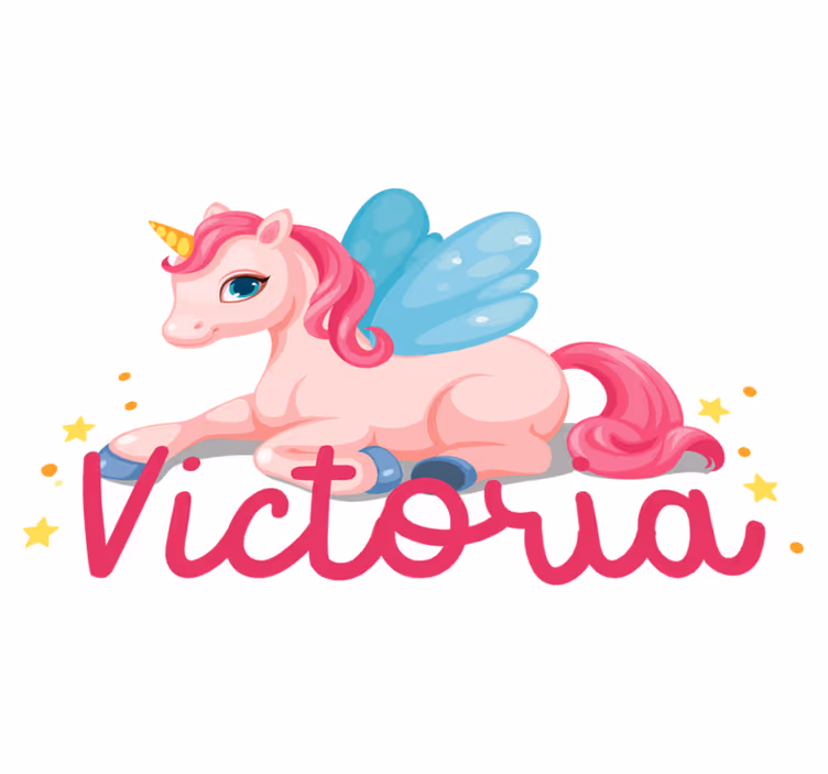 Çocukta pvc halı komik pembe mutlu tek boynuzlu - TenStickers