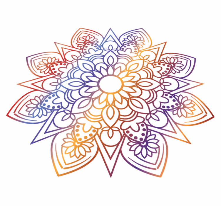 Yatak odası pvc halı canlı ateşli mandala - TenStickers