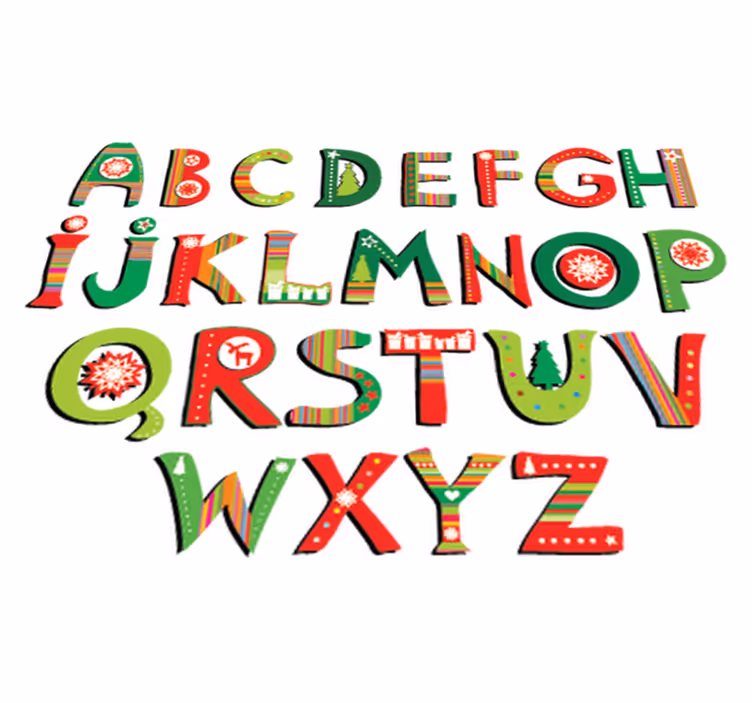 Çocukta pvc halı yeşil ve kırmızı alfabeli - TenStickers