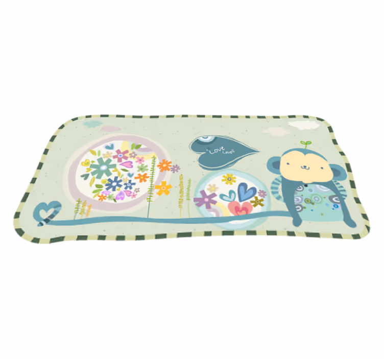 Çocukta pvc halı çerçeveli maymun - TenStickers