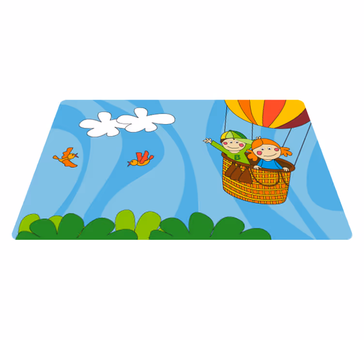 Çocukta pvc halı hava balonunda uçmak - TenStickers