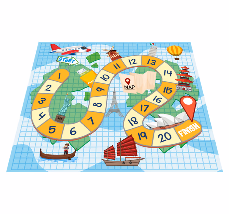 Oyunlar pvc halı - oyun haritası - TenStickers