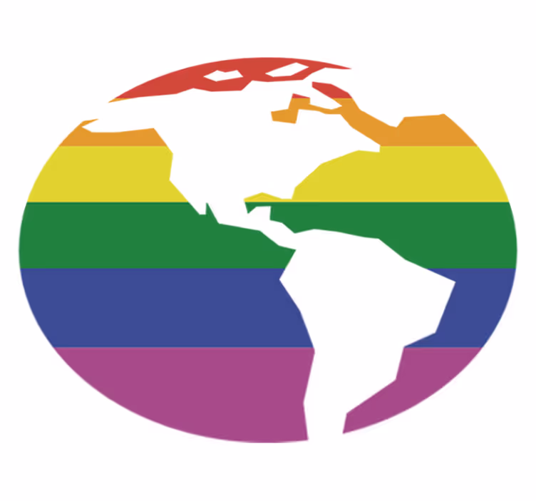 Dünya haritası pvc halı - lgbt dünya haritası halısı - TenStickers