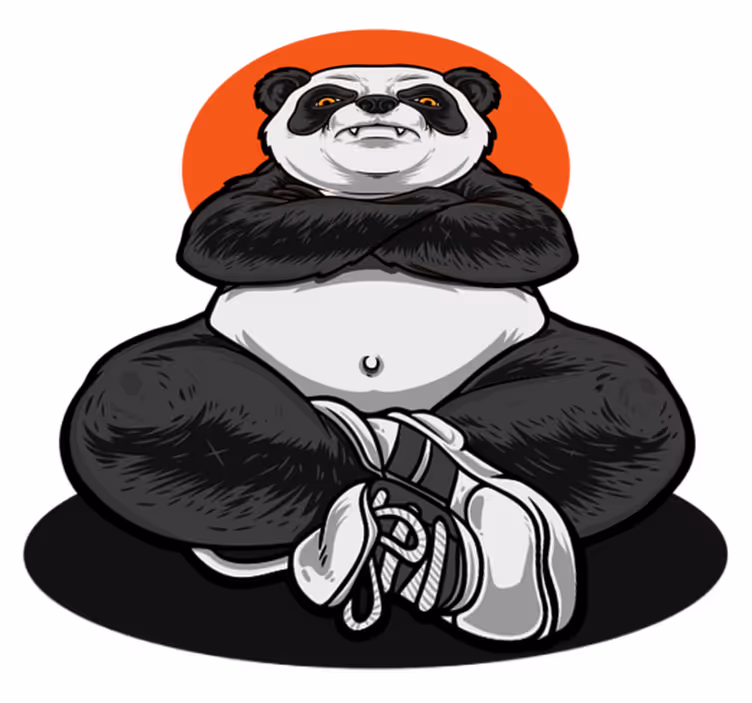 Çocukta pvc halı panda gangsteri - TenStickers