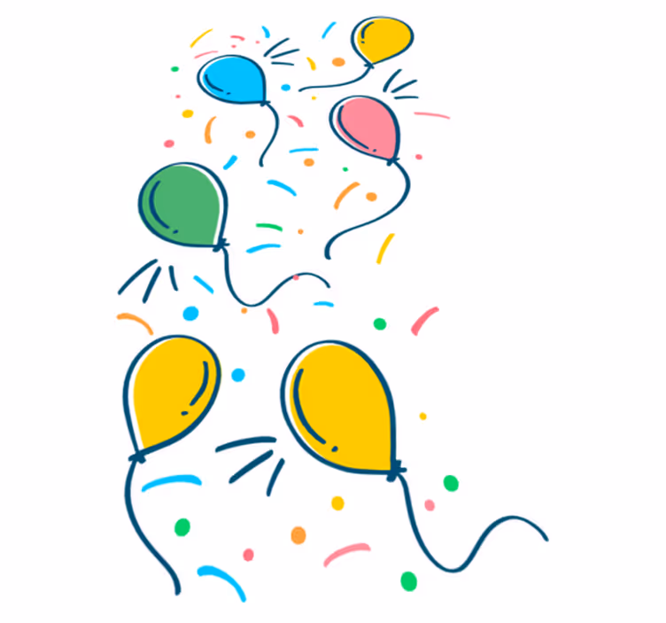 Çocukta pvc halı - konfeti ile balon - TenStickers