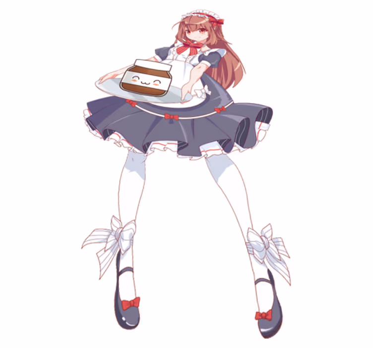 Çocukta pvc halı nutella ile anime kızı - TenStickers