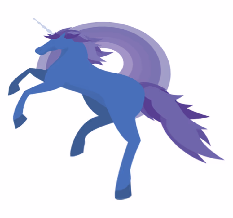 Çocukta pvc halı mavi ve mor unicorn formu - TenStickers