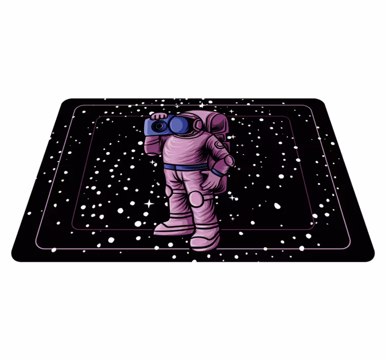 Çocukta pvc halı - astronot radyo kaydı tutuyor - TenStickers