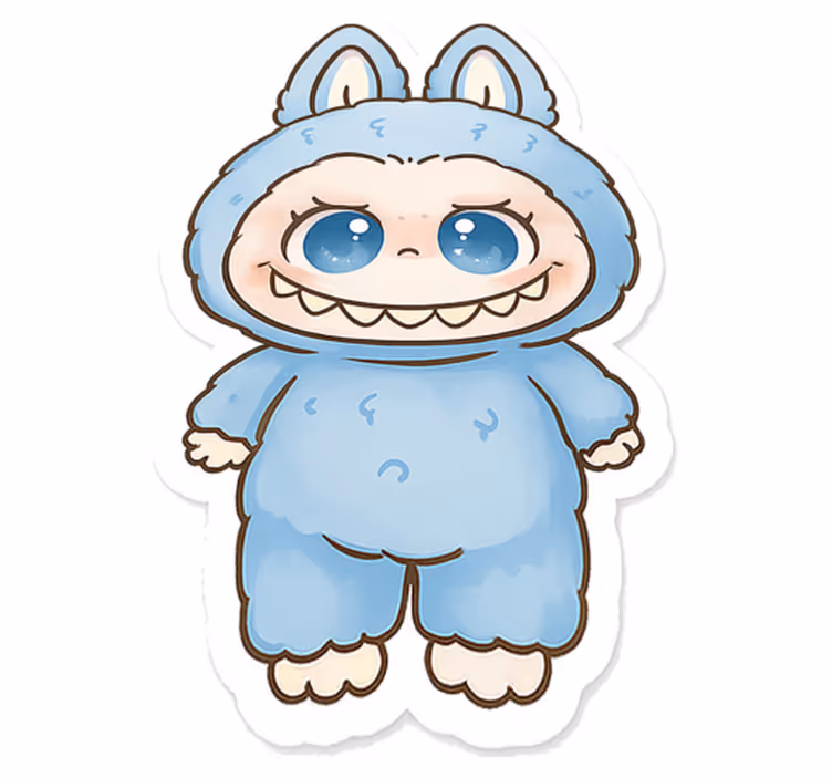 Çocukta pvc halı mavi canavar bebek - TenStickers