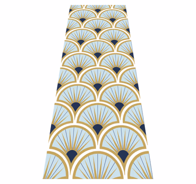 Banyo pvc halı - art deco mavi tonları - TenStickers
