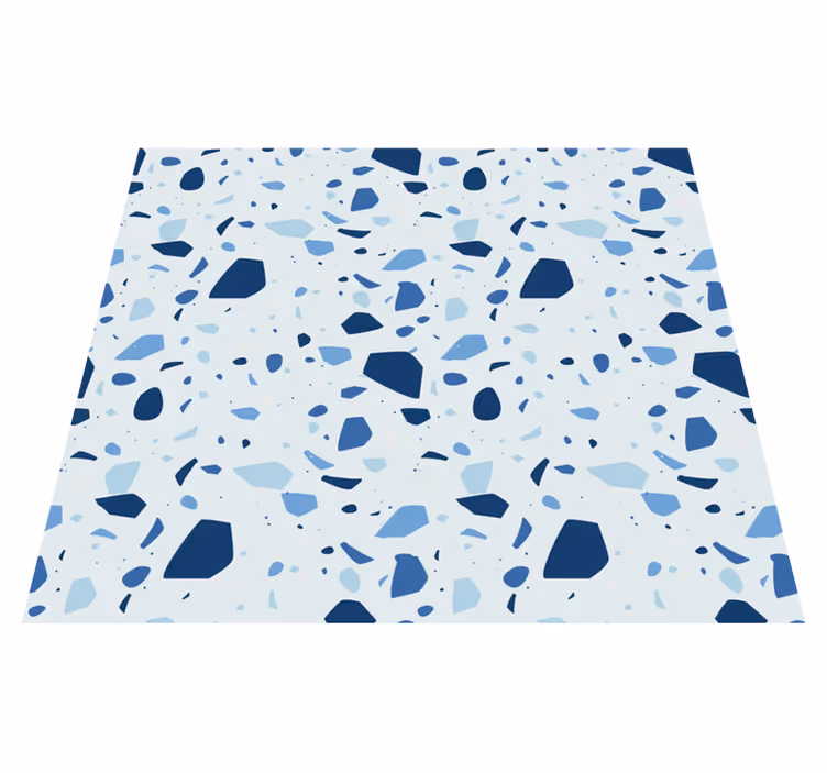 Banyo pvc halı mavi terrazzo - TenStickers