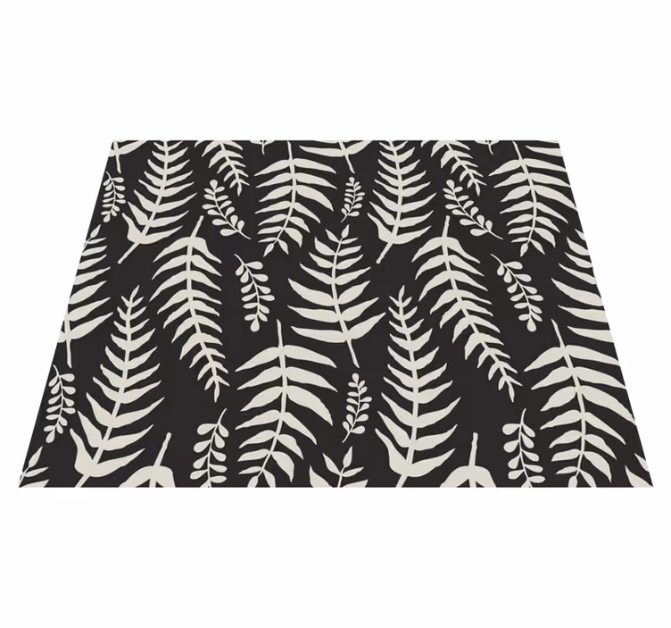 Banyo pvc halı siyah ferns - TenStickers