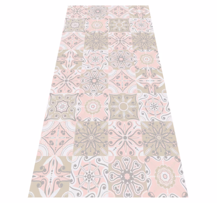 Banyo pvc halı pembe ve gri seramik - TenStickers
