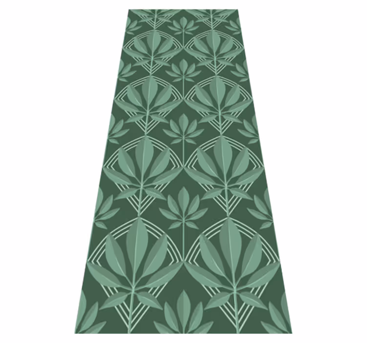Banyo pvc halı art deco küçük Şişe yeşil yapraklar - TenStickers