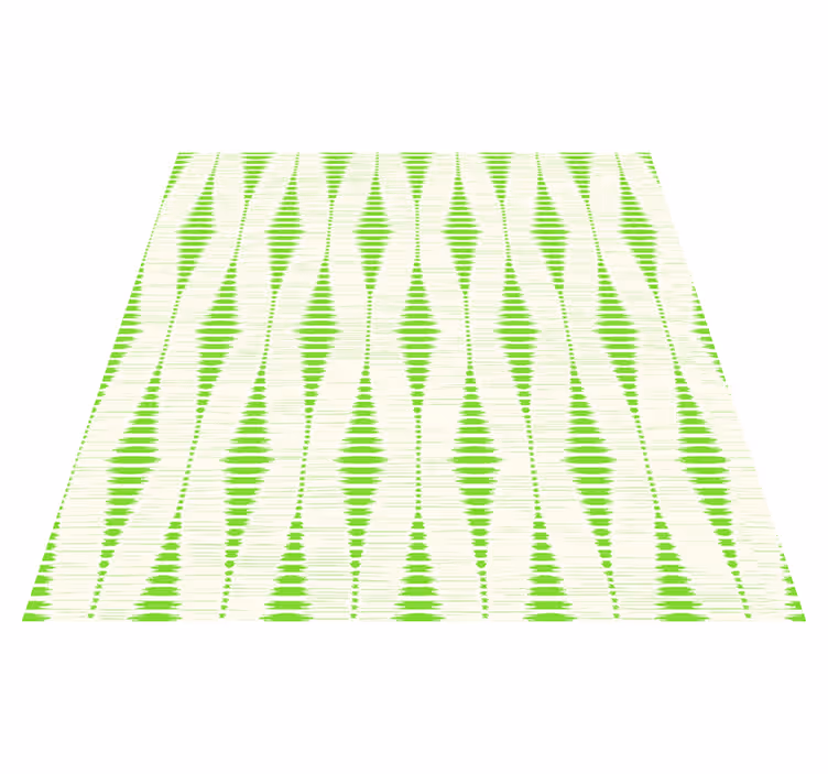 Geometrik pvc halı yeşil rabaul ikat - TenStickers