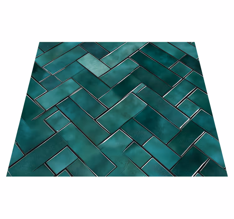 Banyo pvc halı zigzag yeşil - TenStickers