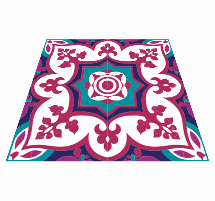 Banyo pvc halı pembe fas karo deseni - TenStickers