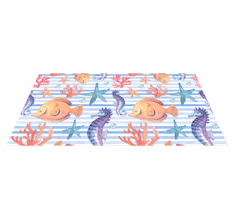 Banyo pvc halı deniz yaşamı desenli halı - TenStickers