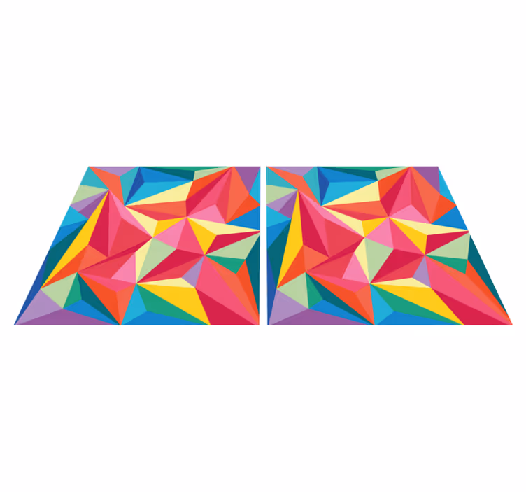 Banyo pvc halı - Çok renkli geometrik desen - TenStickers