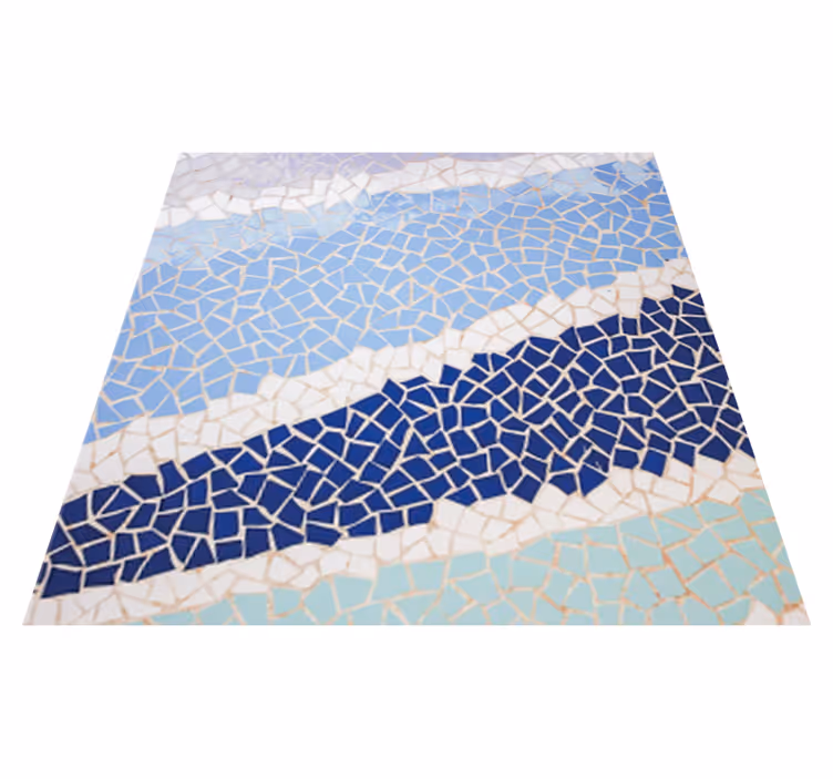 Banyo pvc halı mavi küçük düzensiz karolar - TenStickers