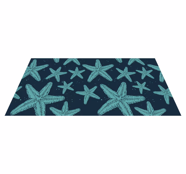 Banyo pvc halı starfish mavi tonları mobilya - TenStickers