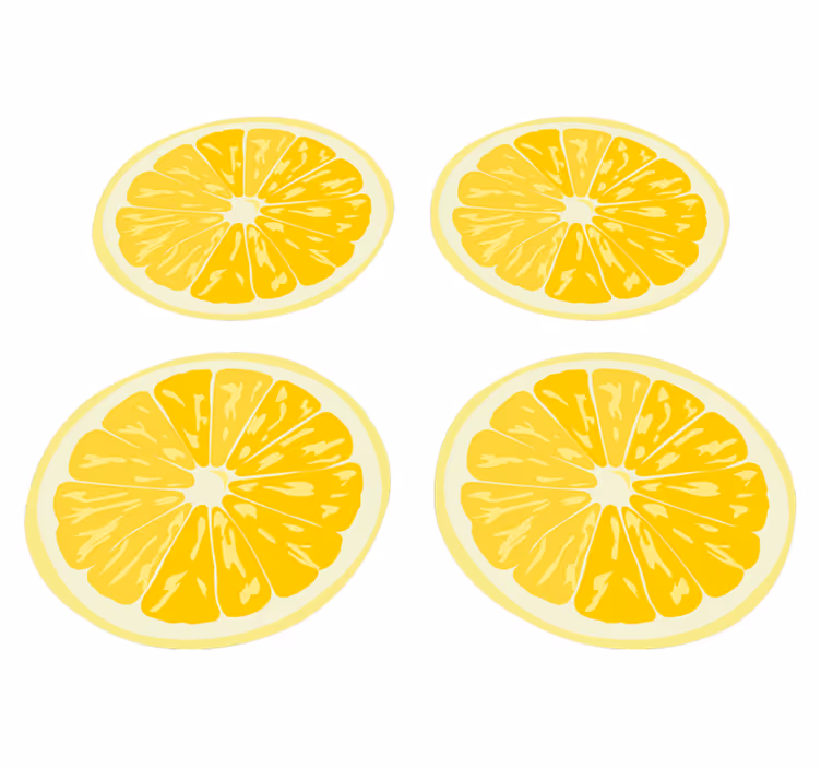 Mutfak pvc halı sliced lemons paket Çıkartmaları - TenStickers