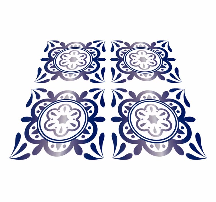 Mutfak pvc halı antik mavi İspanyol karo - TenStickers