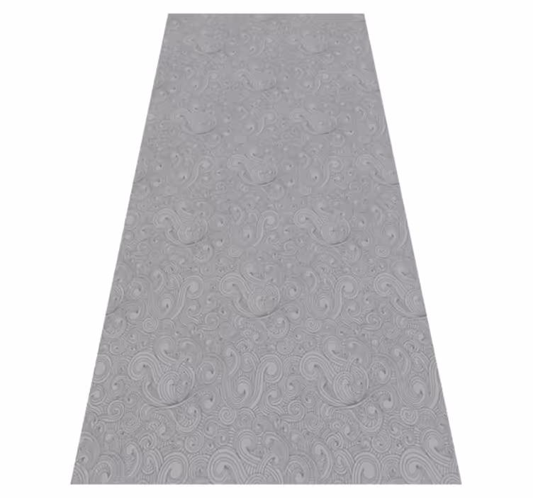 Mutfak pvc halı gri tonlarda Çiçek deseni - TenStickers