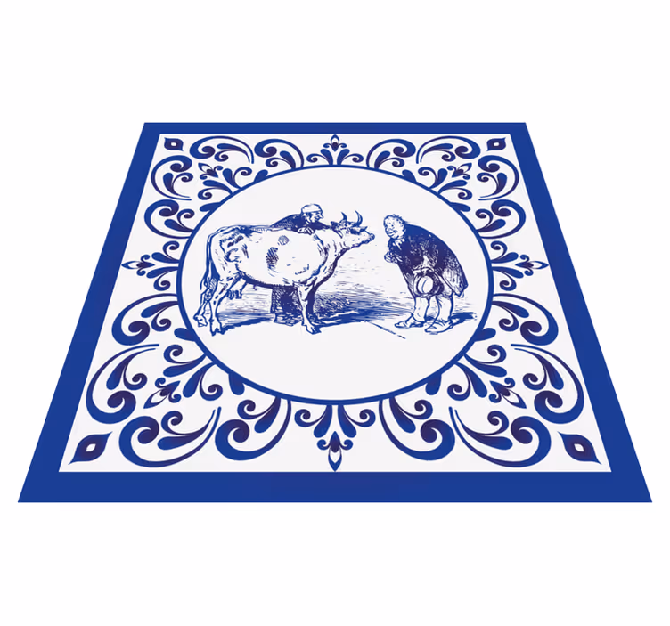 Mutfak pvc halı erkekler ve İnekler - TenStickers
