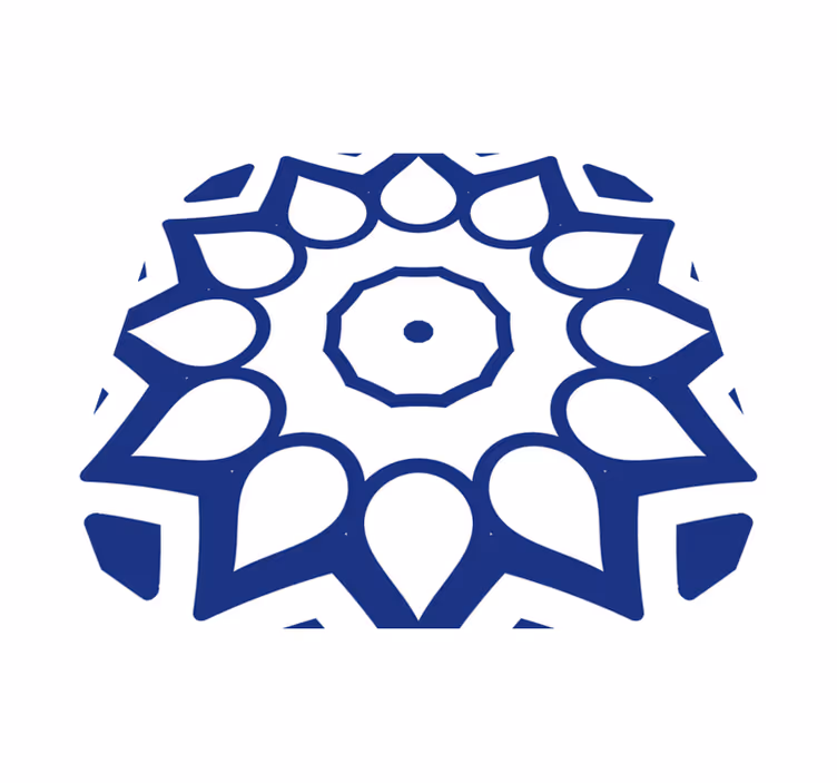 Mutfak pvc halı delfts mavi mandala çiçekleri - TenStickers