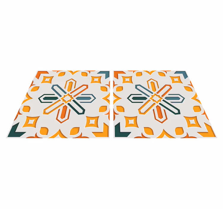 Mutfak pvc halı - encaustic çimento karolar - TenStickers