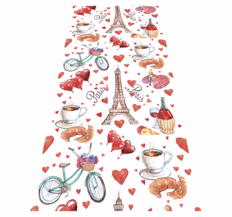 Mutfak pvc halı aşk paris - TenStickers