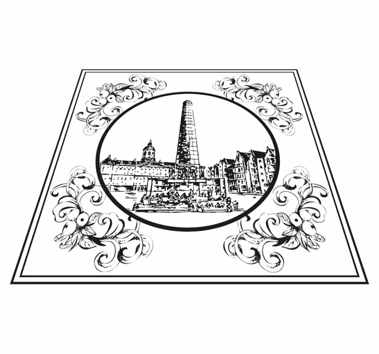 Mutfak pvc halı amsterdam dam meydanı - TenStickers