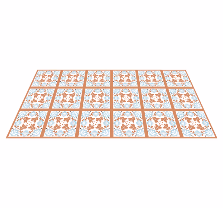 Mutfak pvc halı akdeniz Çiçekli karolar - TenStickers
