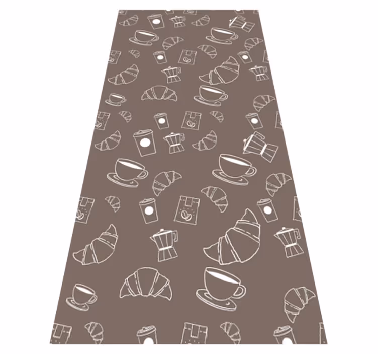 Mutfak pvc halı croissant kafe patron - TenStickers