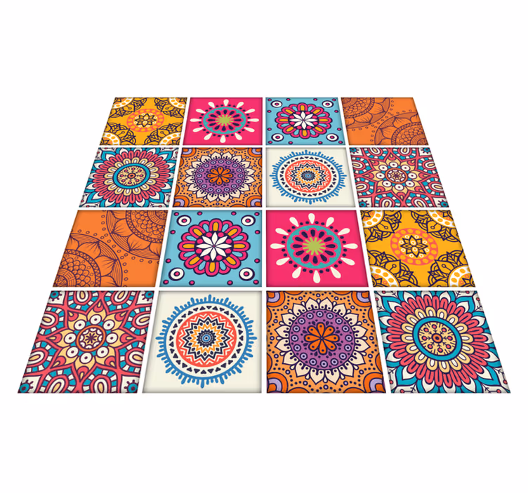 Mutfak pvc halı mandala mutfak karoları - TenStickers