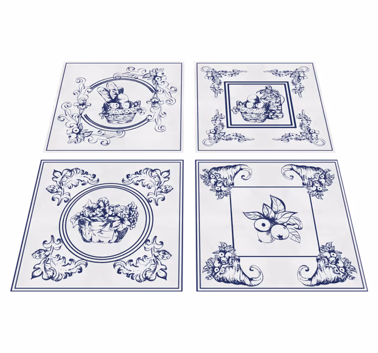 Mutfak pvc halı - belçika seramikleri - TenStickers