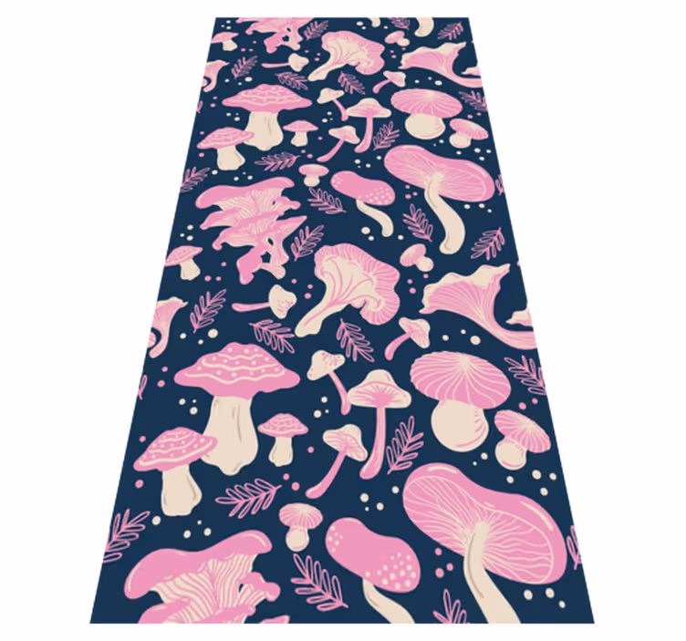 Mutfak pvc halı pembe mantar desenli - TenStickers