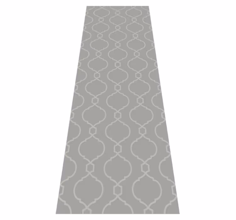 Yatak odası pvc halı gri geometrik hamptons deseni - TenStickers