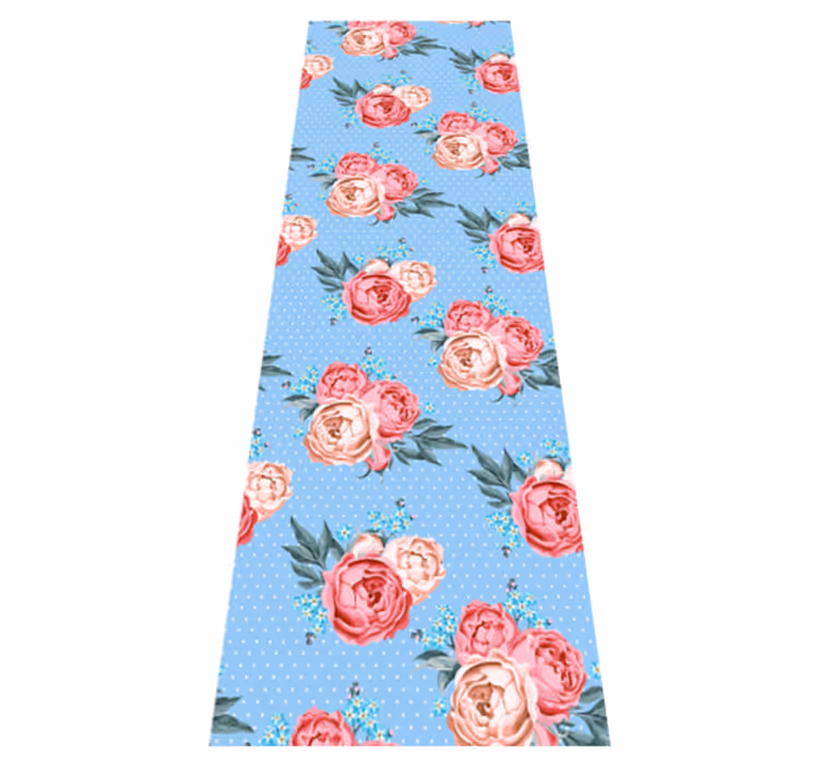 Yatak odası pvc halı - polka noktalı shabby chic tasarım - TenStickers