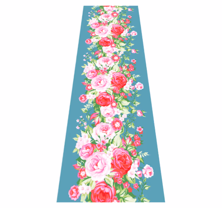 Yatak odası pvc halı turkuaz shabby chic deseni - TenStickers