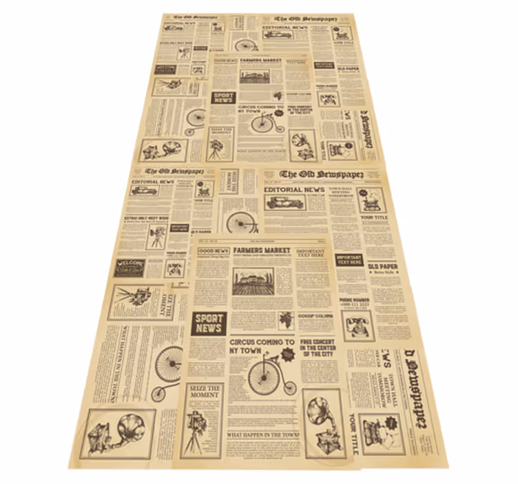 Ofis pvc halı - vintage amerikan gazetesi - TenStickers