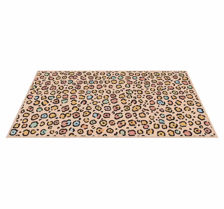 Yatak odası pvc halı leopar pastel renk desenli - TenStickers
