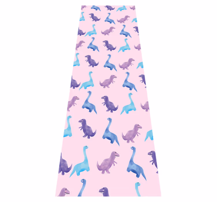 Yatak odası pvc halı pembe dinozorlar arka planında - TenStickers