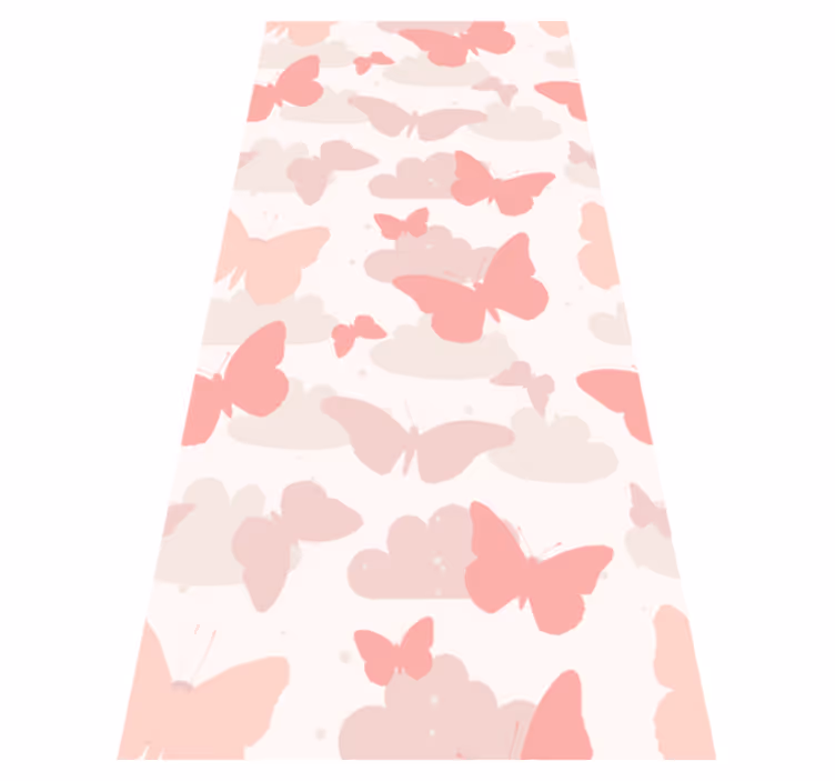 Yatak odası pvc halı pastel renkli kelebek deseni - TenStickers
